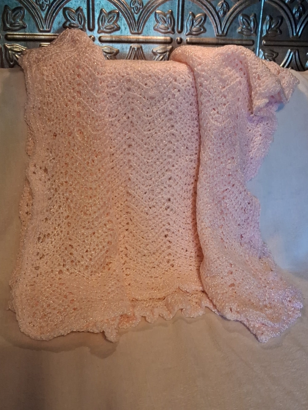 Baby Handmade Blanket Elegant Open-Weave Layer 33x45 Inches